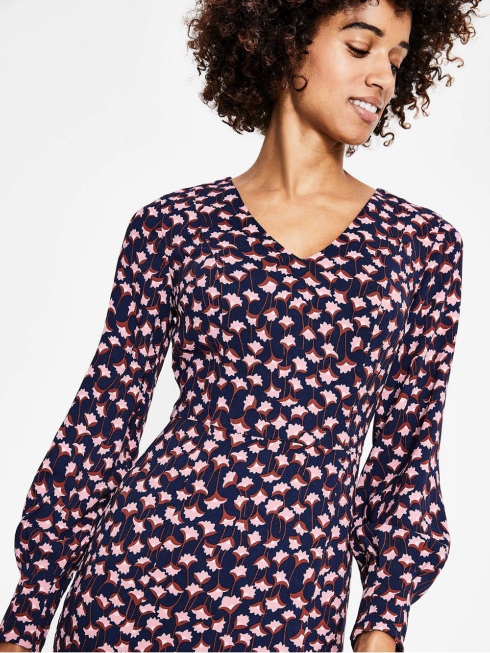 BODEN Hannah Floral Long Sleeve Sheath Dress Size 2